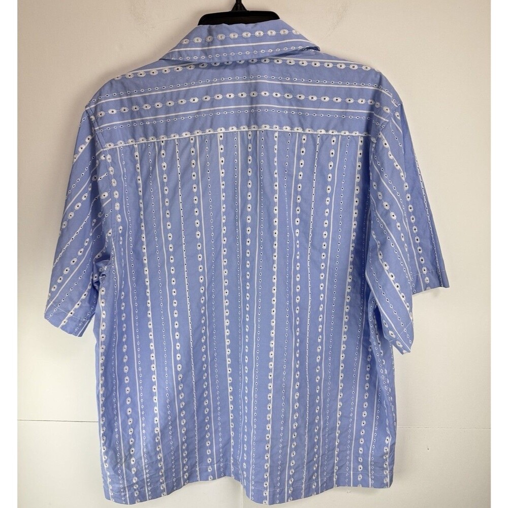 Scotch and Soda $148 Embroidered-Stripe Relaxed-Fit Short Sleeve Shirt Sz: M - Picture 8 of 8